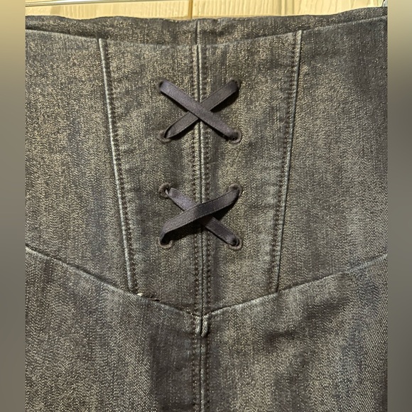 EXPRESS Corset-style Denim Skirt - Picture 4 of 10